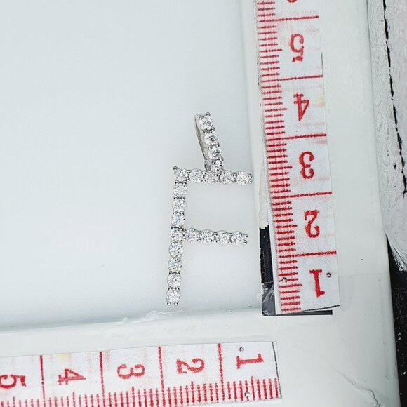 "925 Sterling Silver Cubic Zirconia Initial Pendant, UU1P6A6172 - Picture 11 of 11